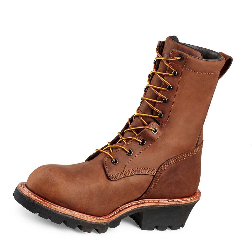 Red Wing LoggerMax 9-inch Soft Toe Men's Waterproof Boots Brown | ZA 386JPQ